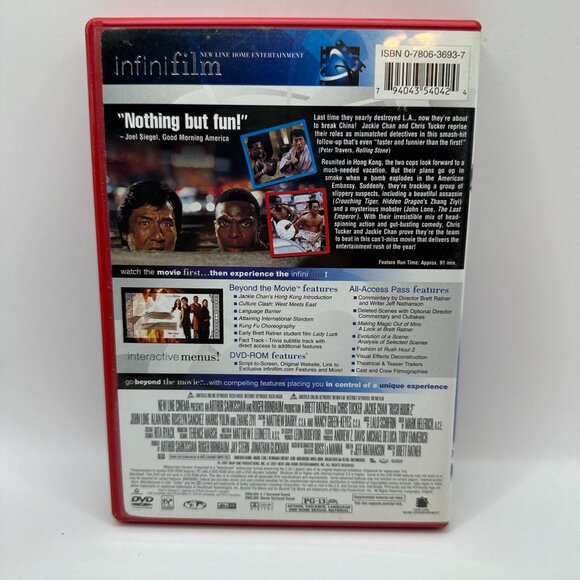 Rush Hour 2 DVD Jackie Chan Chris Tucker New Line Home Entertainment PG-13 - Picture 3 of 4